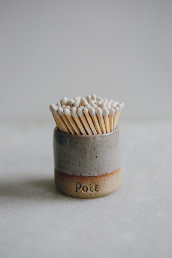 Handthrown Heather Matchpot