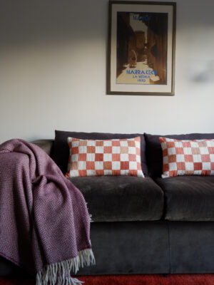 Chequered Hand Quilted Cushion