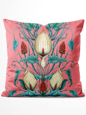 Poisonous Plant Pink Velvet Cushion