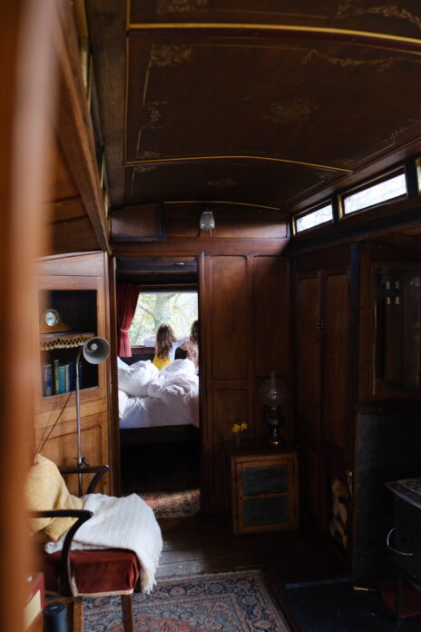 Wooden interiors of wagon